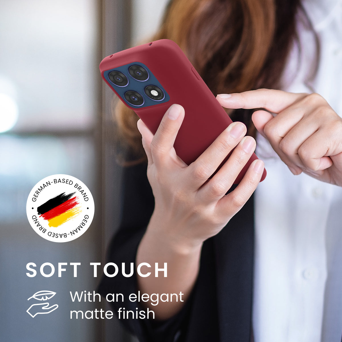 kwmobile Hülle für Motorola Edge 70 Pro TPU Case - Handyhülle unterstützt kabelloses Laden, flexible Schutzhülle, gummiertes Cover in Bordeaux Violett Bordeaux Violett