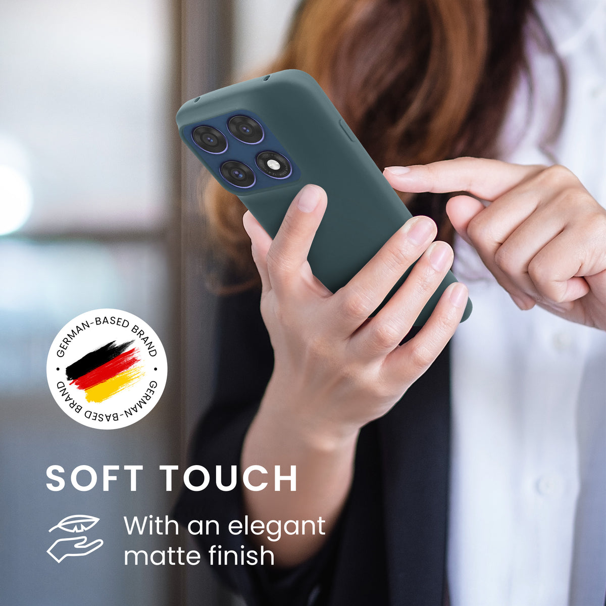 kwmobile Hülle für Motorola Edge 70 Pro TPU Case - Handyhülle unterstützt kabelloses Laden, flexible Schutzhülle, gummiertes Cover in Dunkler Schiefer Dunkler Schiefer