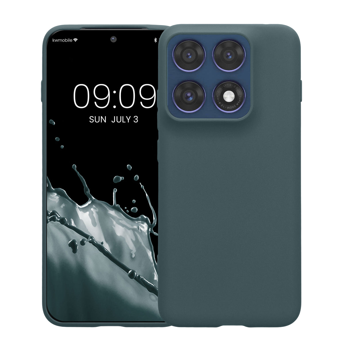 kwmobile Hülle für Motorola Edge 70 Pro TPU Case - Handyhülle unterstützt kabelloses Laden, flexible Schutzhülle, gummiertes Cover in Dunkler Schiefer Dunkler Schiefer