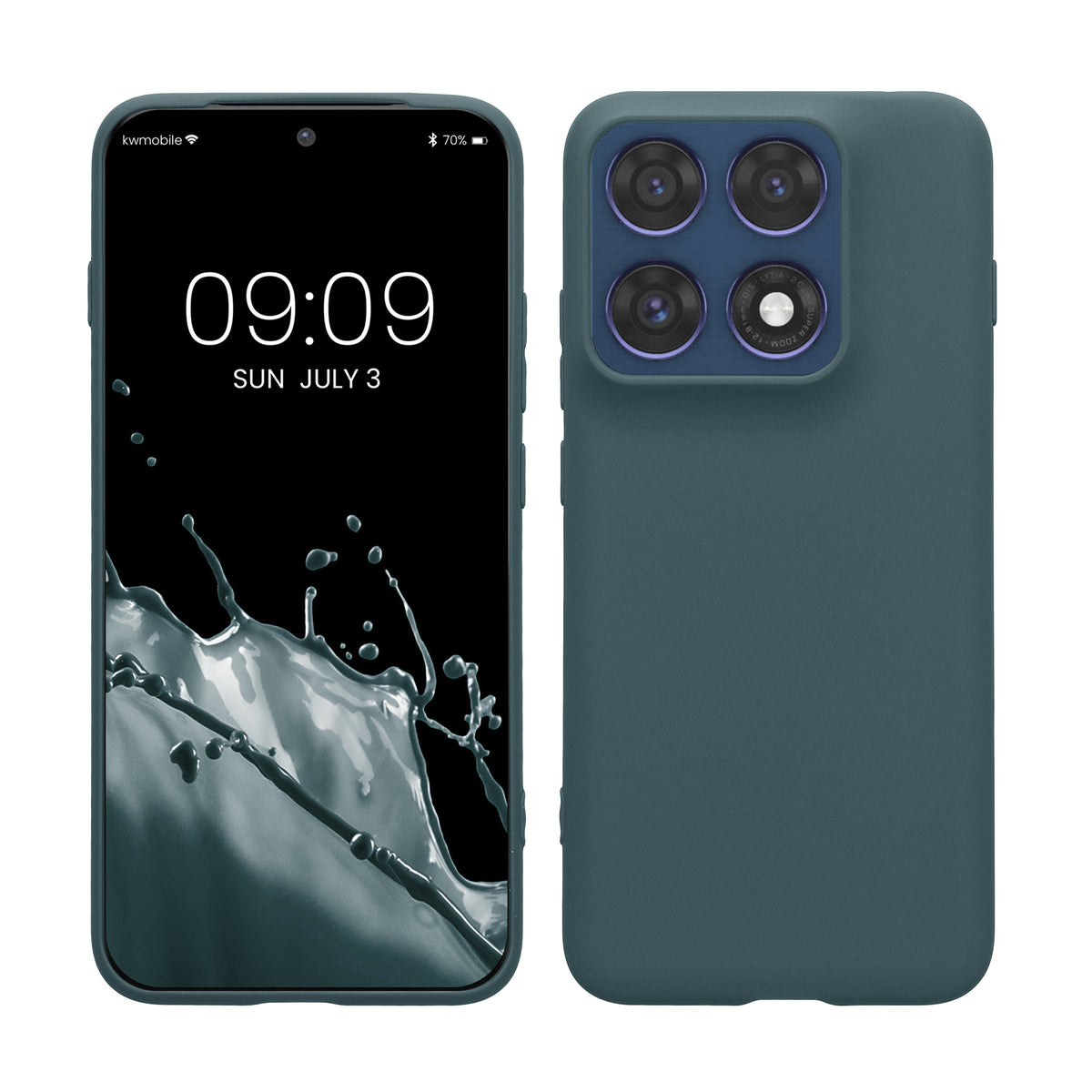 kwmobile Hülle für Motorola Edge 70 Pro TPU Case - Handyhülle unterstützt kabelloses Laden, flexible Schutzhülle, gummiertes Cover in Dunkler Schiefer Dunkler Schiefer