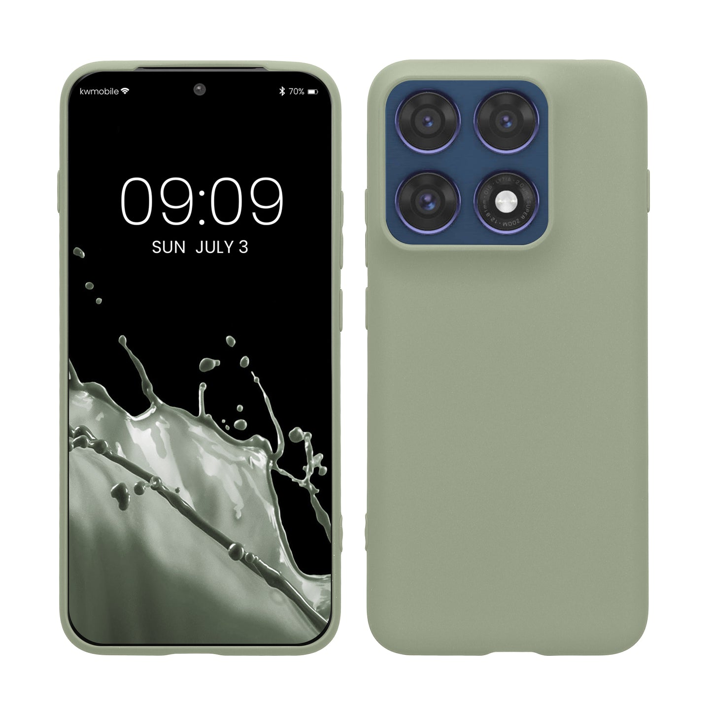 kwmobile Hülle für Motorola Edge 70 Pro TPU Case - Handyhülle unterstützt kabelloses Laden, flexible Schutzhülle, gummiertes Cover in Graugrün Graugrün
