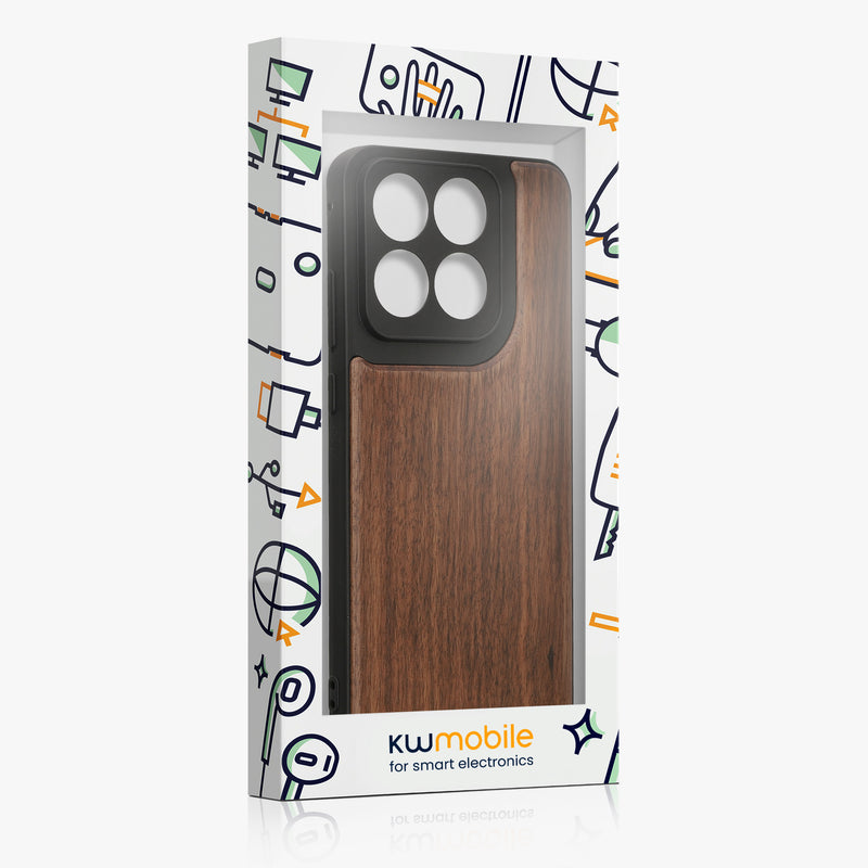 kwmobile Handyhülle für Motorola Edge 70 Fusion / Edge 70 Fusion+ Hülle Holz - Case mit TPU Bumper - Stoßfestes Hardcase - Schutzhülle Cover in Dunkelbraun Dunkelbraun