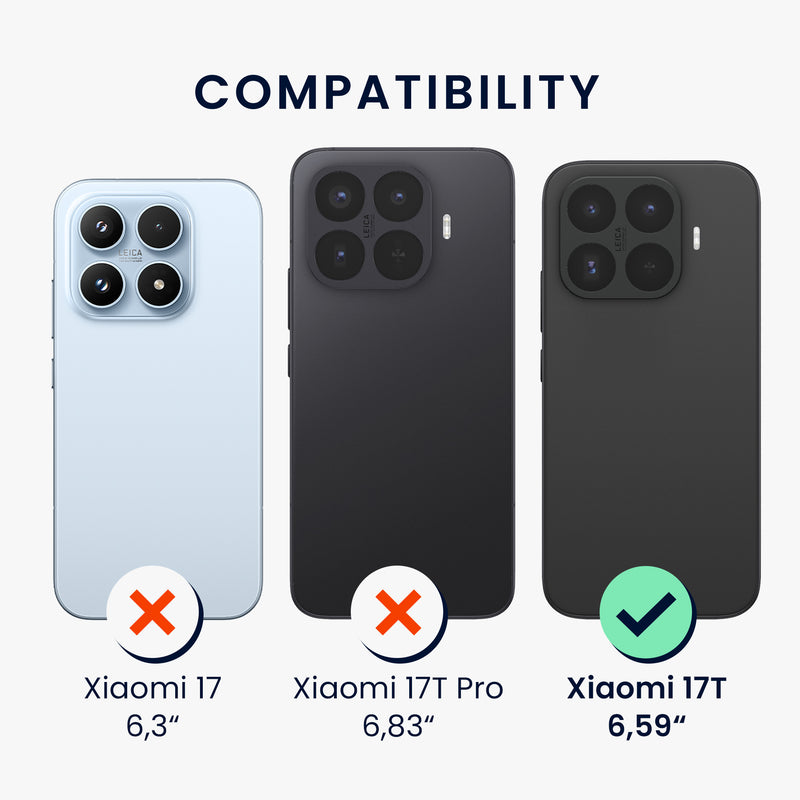 kwmobile Handyhülle für Xiaomi 17T Hülle - weiches Handy Silikon Case - Schutzhülle Cover - Schwarz matt Schwarz matt