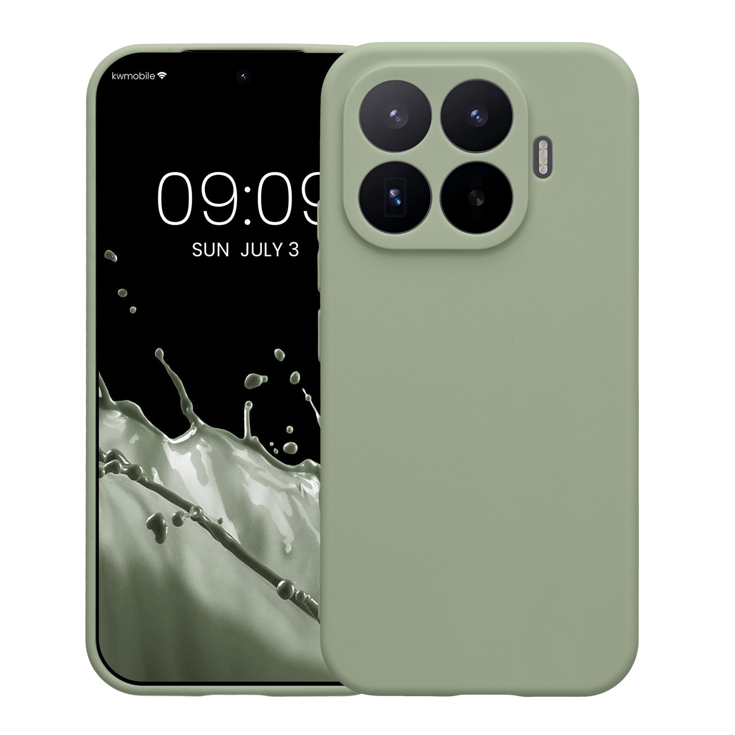 kwmobile Handyhülle für Xiaomi 17T Hülle - weiches Handy Silikon Case - Schutzhülle Cover - Graugrün Graugrün