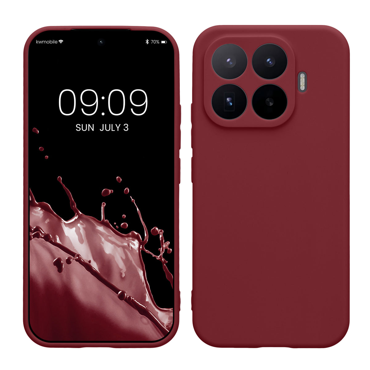 kwmobile Handyhülle für Xiaomi 17T Hülle - weiches Handy Silikon Case - Schutzhülle Cover - Bordeaux Violett Bordeaux Violett