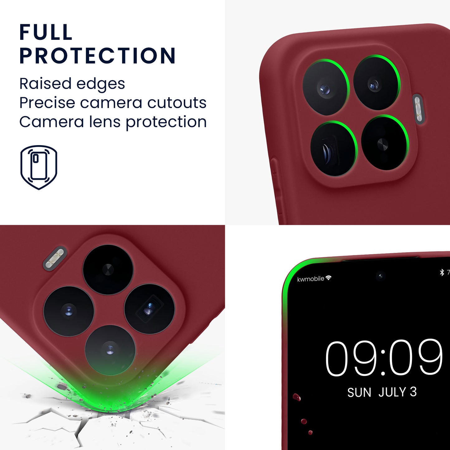 kwmobile Handyhülle für Xiaomi 17T Hülle - weiches Handy Silikon Case - Schutzhülle Cover - Bordeaux Violett Bordeaux Violett