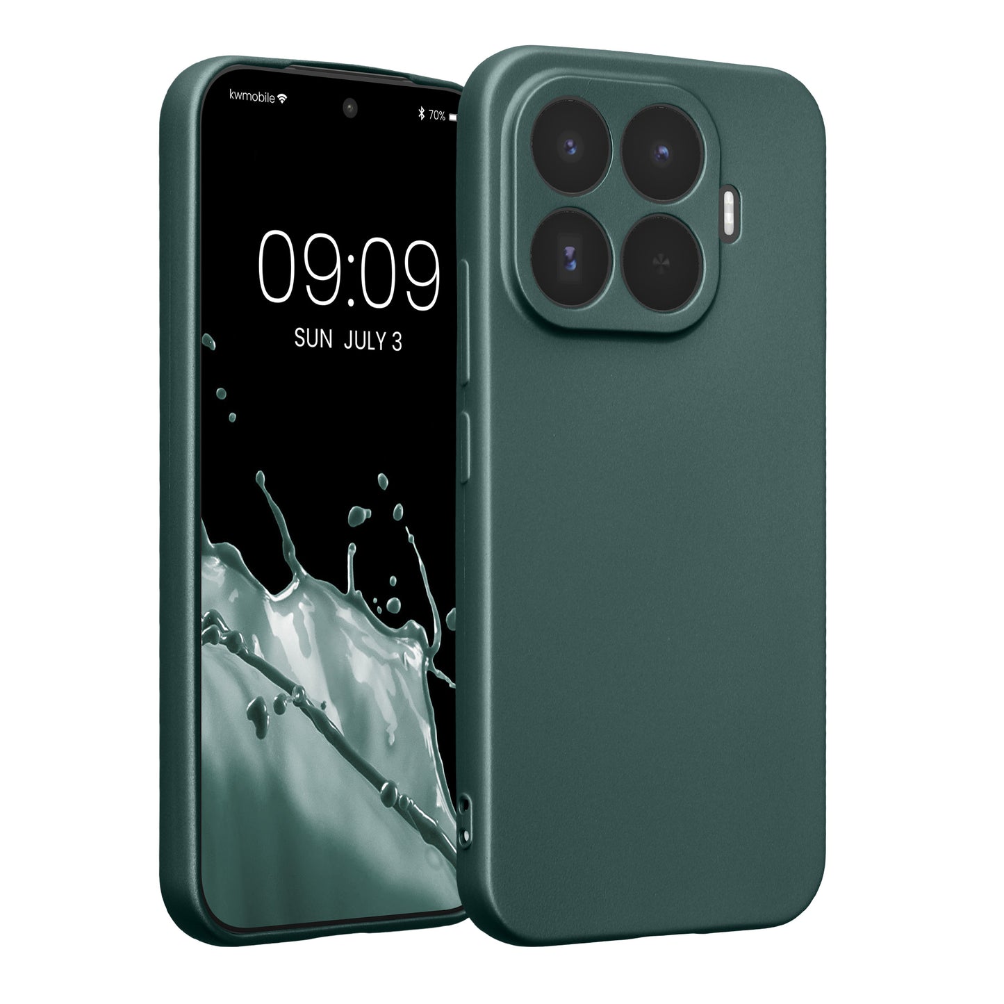 kwmobile Handyhülle für Xiaomi 17T Hülle - weiche Silikon Case metallisch schimmernd - Schutzhülle Cover - Metallic Petrol Metallic Petrol