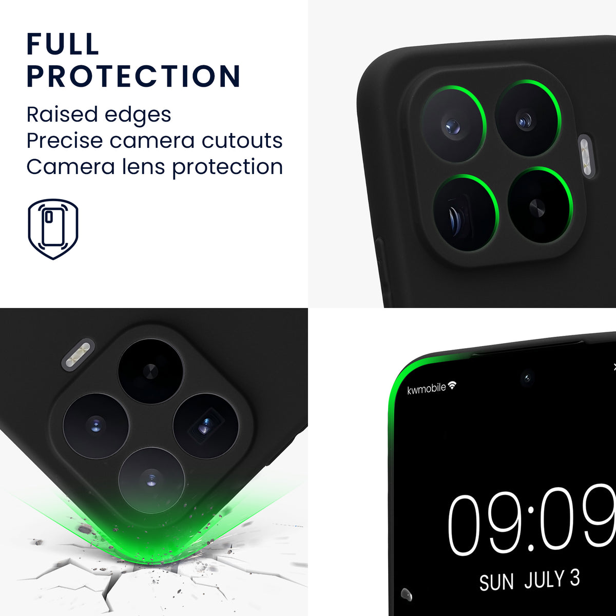 kwmobile Handyhülle für Xiaomi 17T Pro Hülle - weiches Handy Silikon Case - Schutzhülle Cover - Schwarz matt Schwarz matt