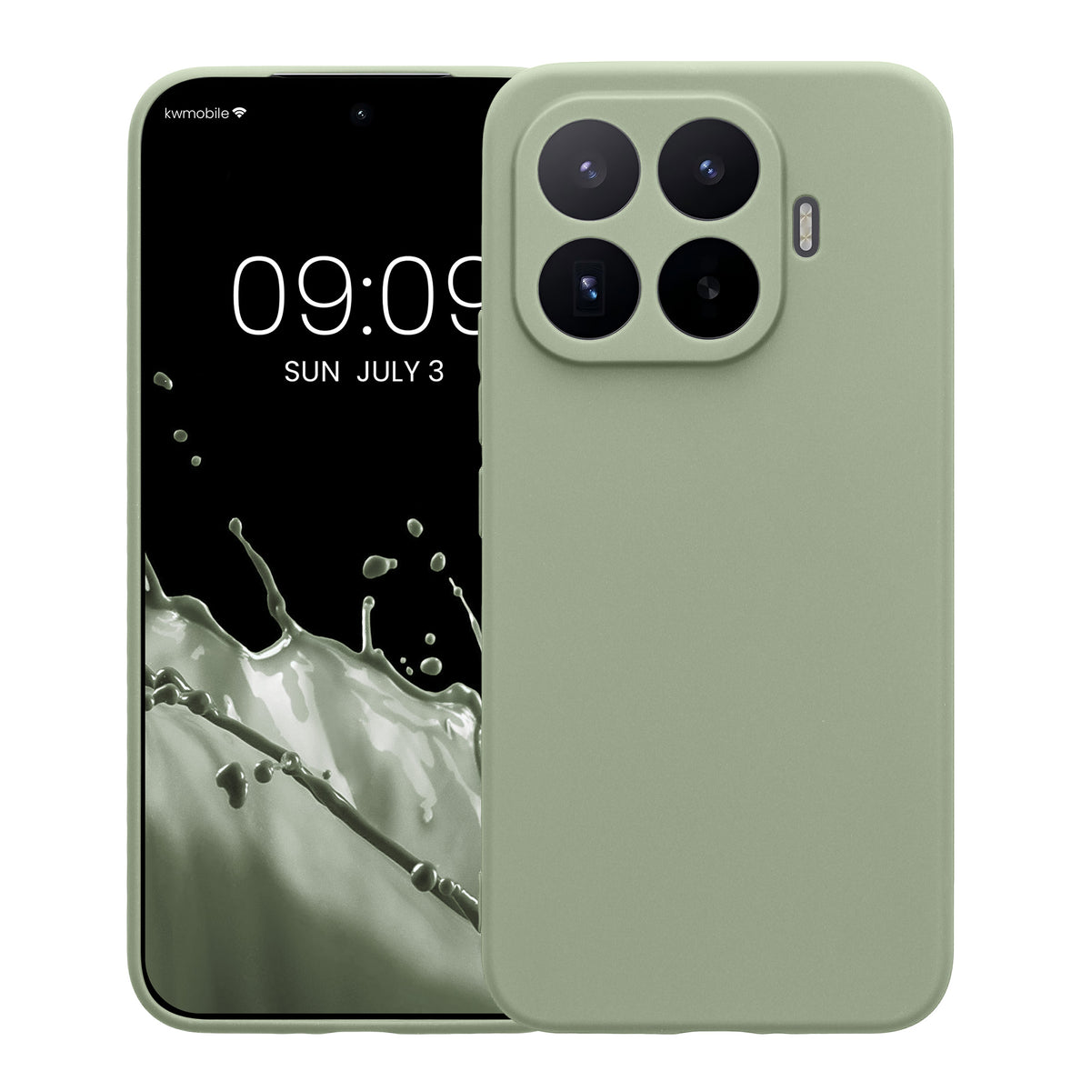 kwmobile Handyhülle für Xiaomi 17T Pro Hülle - weiches Handy Silikon Case - Schutzhülle Cover - Graugrün Graugrün
