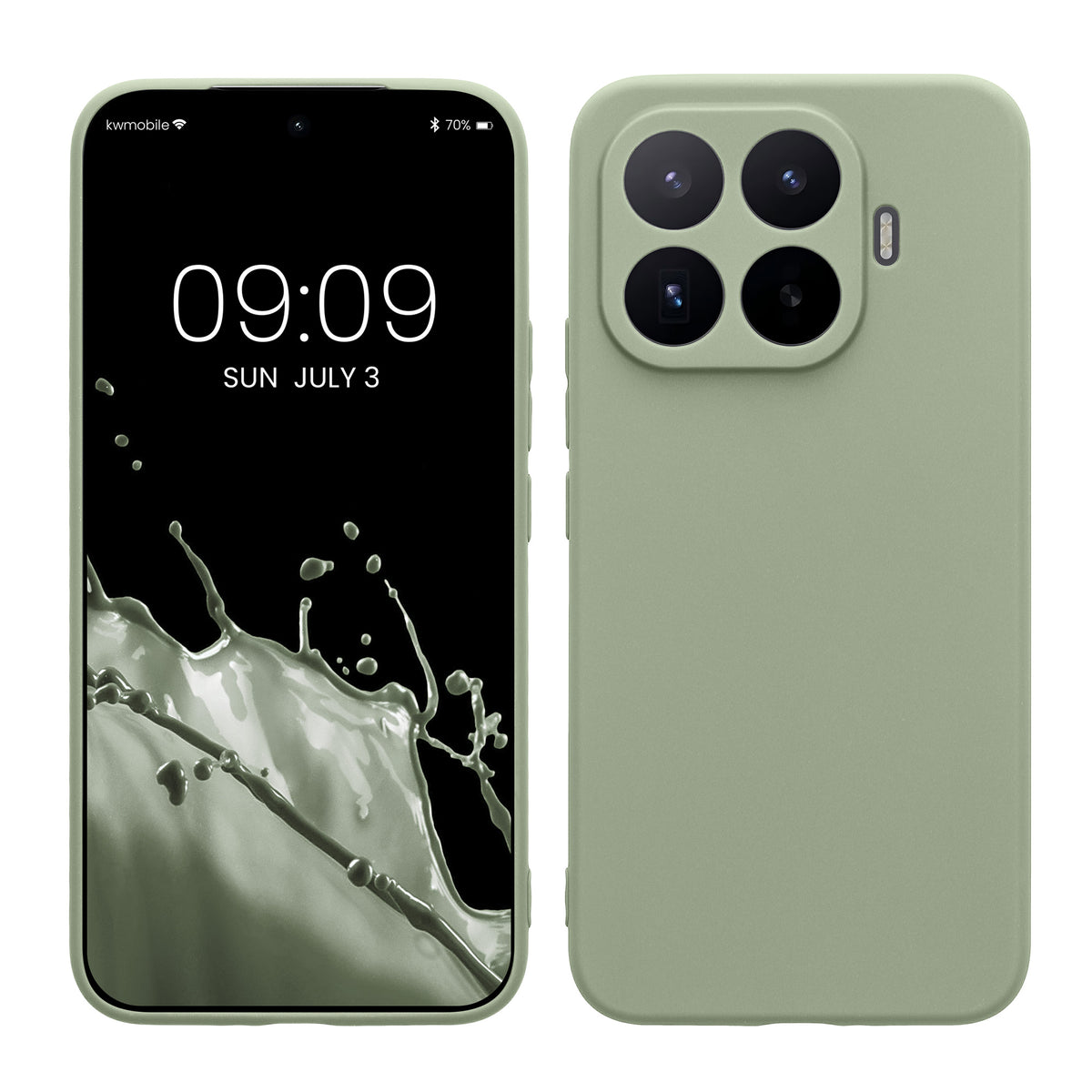 kwmobile Handyhülle für Xiaomi 17T Pro Hülle - weiches Handy Silikon Case - Schutzhülle Cover - Graugrün Graugrün