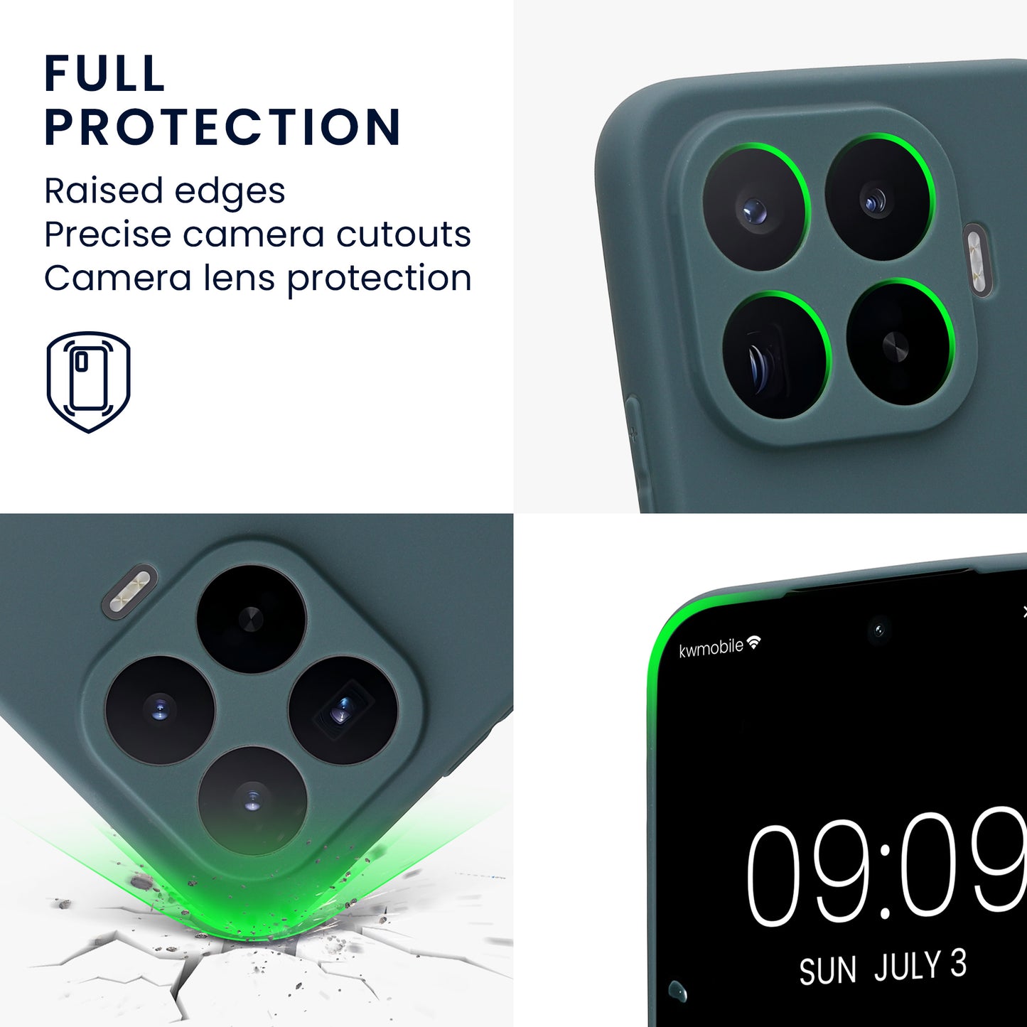kwmobile Handyhülle für Xiaomi 17T Pro Hülle - weiches Handy Silikon Case - Schutzhülle Cover - Dunkler Schiefer Dunkler Schiefer