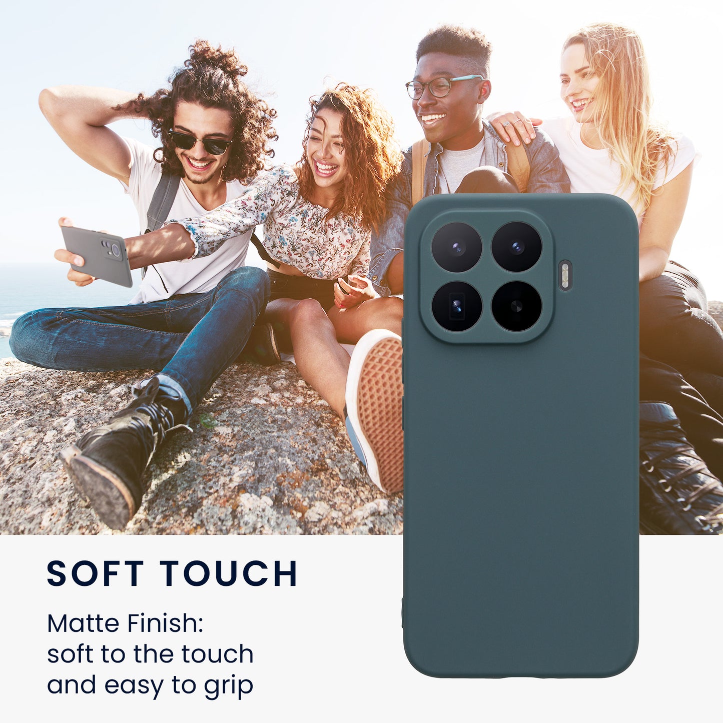 kwmobile Handyhülle für Xiaomi 17T Pro Hülle - weiches Handy Silikon Case - Schutzhülle Cover - Dunkler Schiefer Dunkler Schiefer