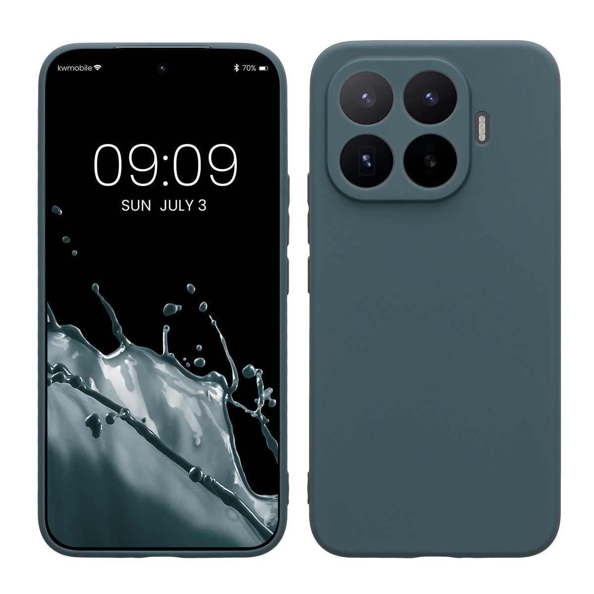 kwmobile Handyhülle für Xiaomi 17T Pro Hülle - weiches Handy Silikon Case - Schutzhülle Cover - Dunkler Schiefer Dunkler Schiefer