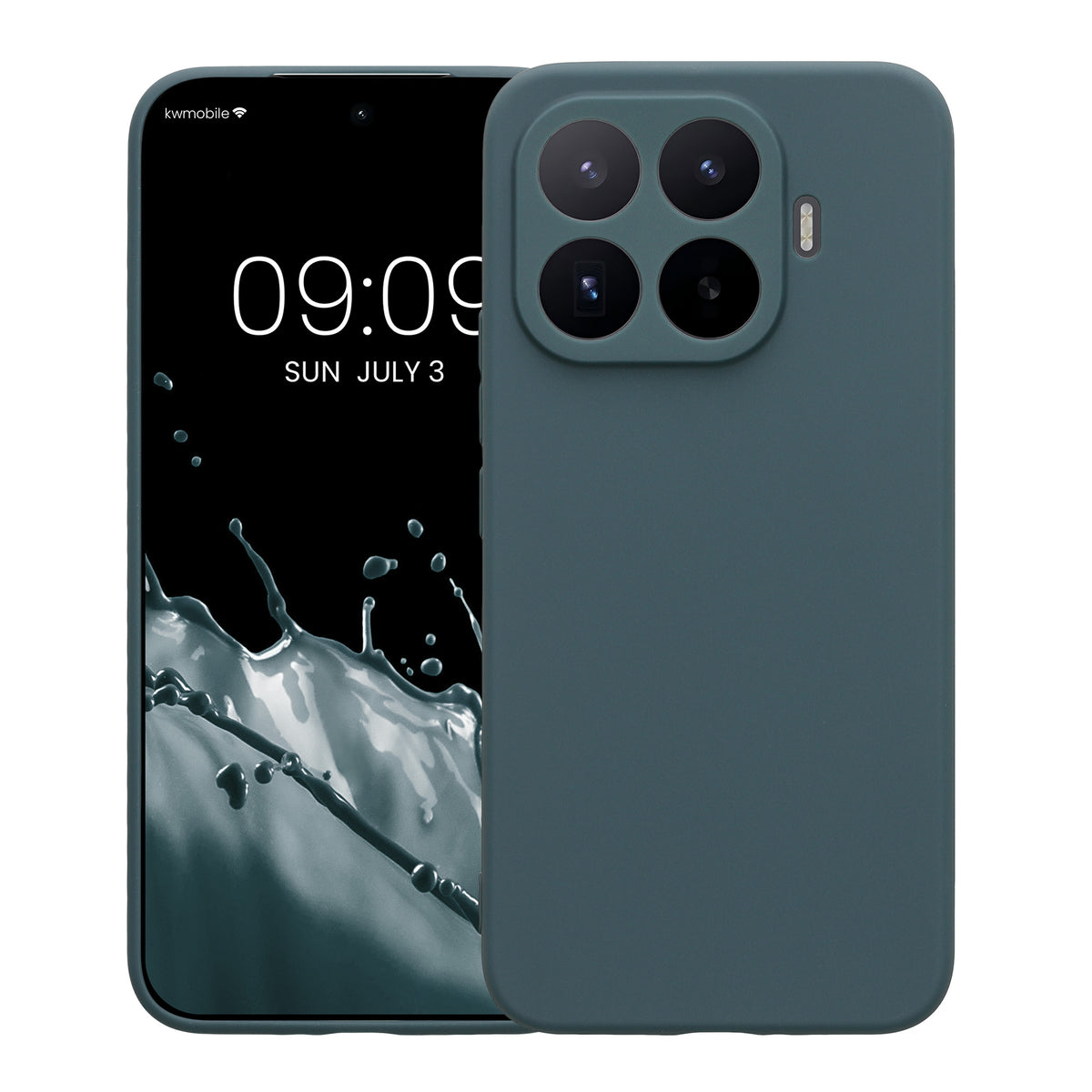 kwmobile Handyhülle für Xiaomi 17T Pro Hülle - weiches Handy Silikon Case - Schutzhülle Cover - Dunkler Schiefer Dunkler Schiefer