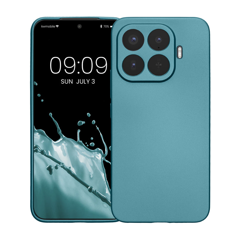 kwmobile Handyhülle für Xiaomi 17T Pro Hülle - weiche Silikon Case metallisch schimmernd - Schutzhülle Cover - Metallic Karibikblau Metallic Karibikblau