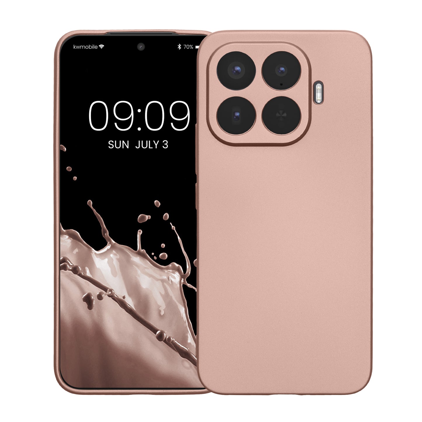 kwmobile Handyhülle für Xiaomi 17T Pro Hülle - weiche Silikon Case metallisch schimmernd - Schutzhülle Cover - Metallic Rosegold Metallic Rosegold