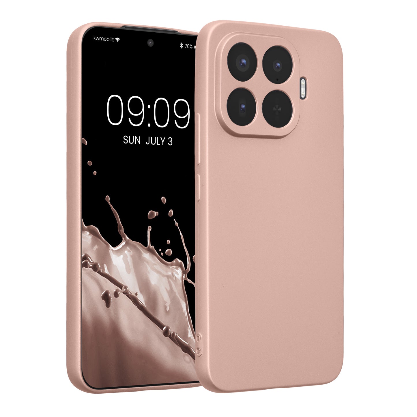 kwmobile Handyhülle für Xiaomi 17T Pro Hülle - weiche Silikon Case metallisch schimmernd - Schutzhülle Cover - Metallic Rosegold Metallic Rosegold