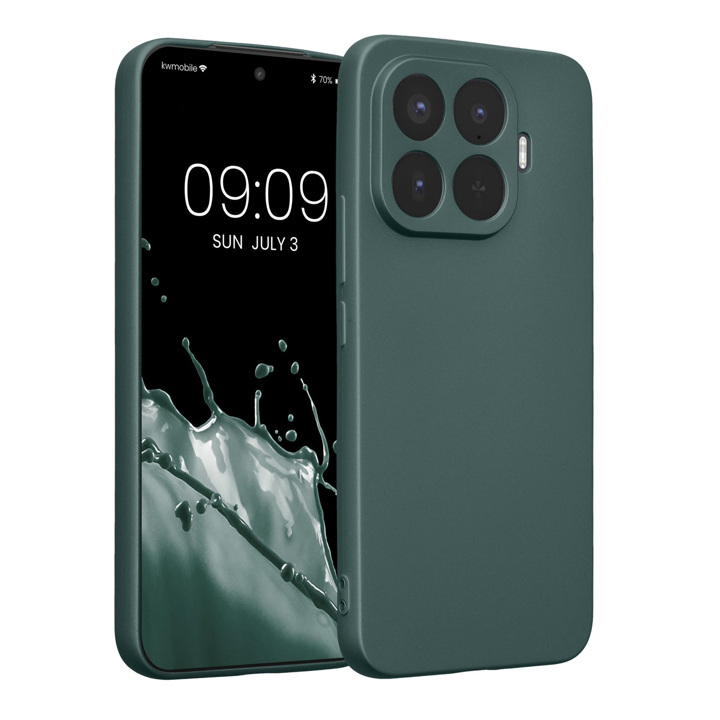 kwmobile Handyhülle für Xiaomi 17T Pro Hülle - weiche Silikon Case metallisch schimmernd - Schutzhülle Cover - Metallic Petrol Metallic Petrol