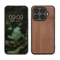 kwmobile Handyhülle für Xiaomi 17T Pro Hülle Holz - Case mit TPU Bumper - Stoßfestes Hardcase - Schutzhülle Cover in Dunkelbraun Dunkelbraun