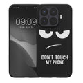 kwmobile Hülle kompatibel mit Xiaomi 17T Pro - Handyhülle Silikon Case - Don't touch my Phone Weiß Schwarz Weiß  [dsg01]