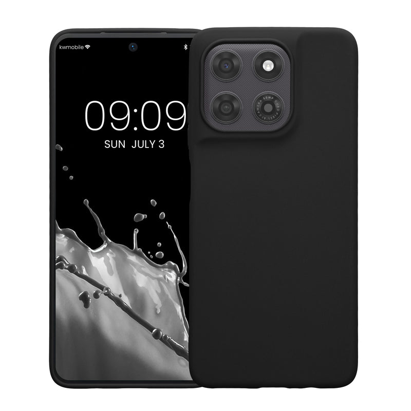 kwmobile Hülle für Motorola Moto G37 Power TPU Case - Handyhülle unterstützt kabelloses Laden, flexible Schutzhülle, gummiertes Cover in Schwarz matt Schwarz matt