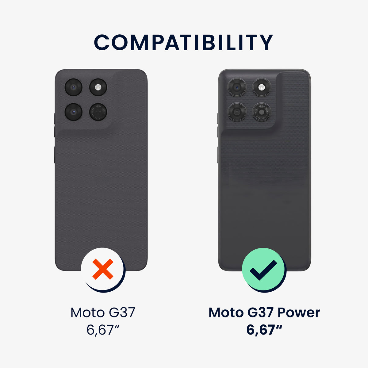 kwmobile Hülle für Motorola Moto G37 Power TPU Case - Handyhülle unterstützt kabelloses Laden, flexible Schutzhülle, gummiertes Cover in Schwarz matt Schwarz matt