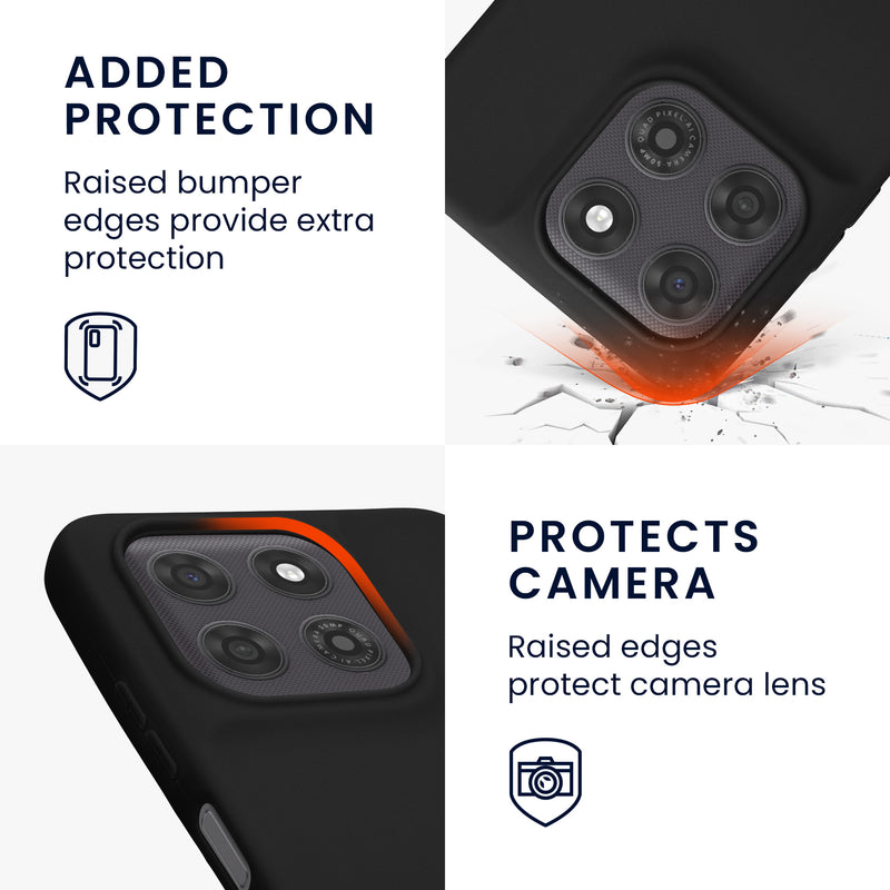 kwmobile Hülle für Motorola Moto G37 Power TPU Case - Handyhülle unterstützt kabelloses Laden, flexible Schutzhülle, gummiertes Cover in Schwarz matt Schwarz matt