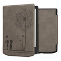 kwmobile Schutzhülle für Pocketbook Verse / Verse Lite / Verse Pro / Color / Vivlio Light/Light HD Hülle - eReader Case aus Kunstleder mit Auto Sleep Funktion - Pusteblume Love mit Grau Grau  [dsg01]