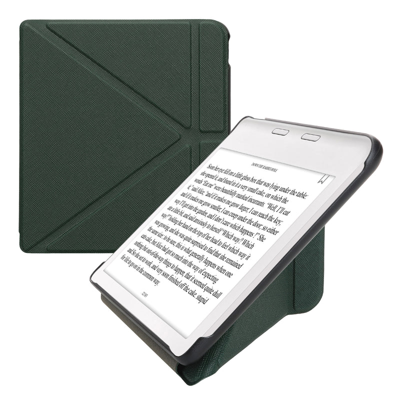 kwmobile Schutzhülle für Kobo Kobo Libra Colour / Tolino Vision Color Hülle - Kunstleder Case - eReader Klapphülle mit Auto Sleep Funktion - Cover mit Ständer - Dunkelgrün Dunkelgrün  