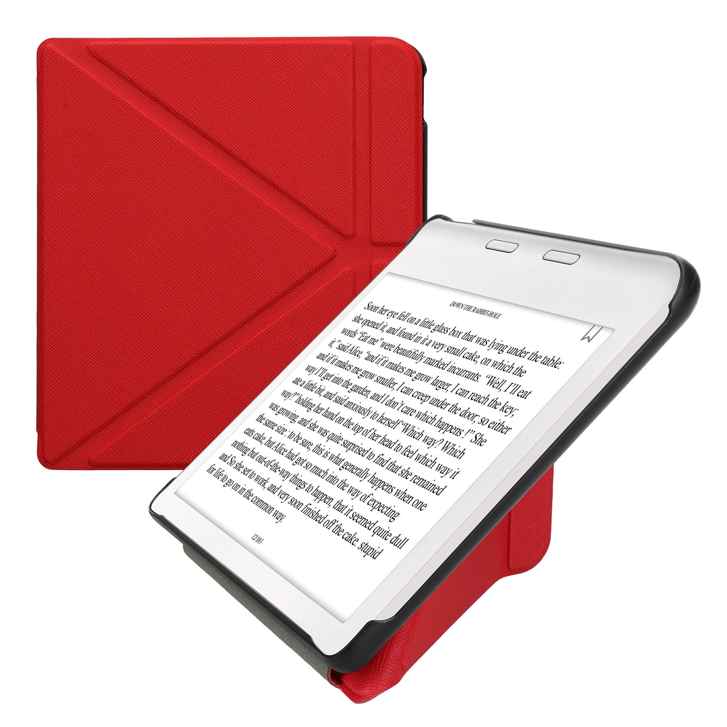 kwmobile Schutzhülle für Kobo Kobo Libra Colour / Tolino Vision Color Hülle - Kunstleder Case - eReader Klapphülle mit Auto Sleep Funktion - Cover mit Ständer - Dunkelrot Dunkelrot  