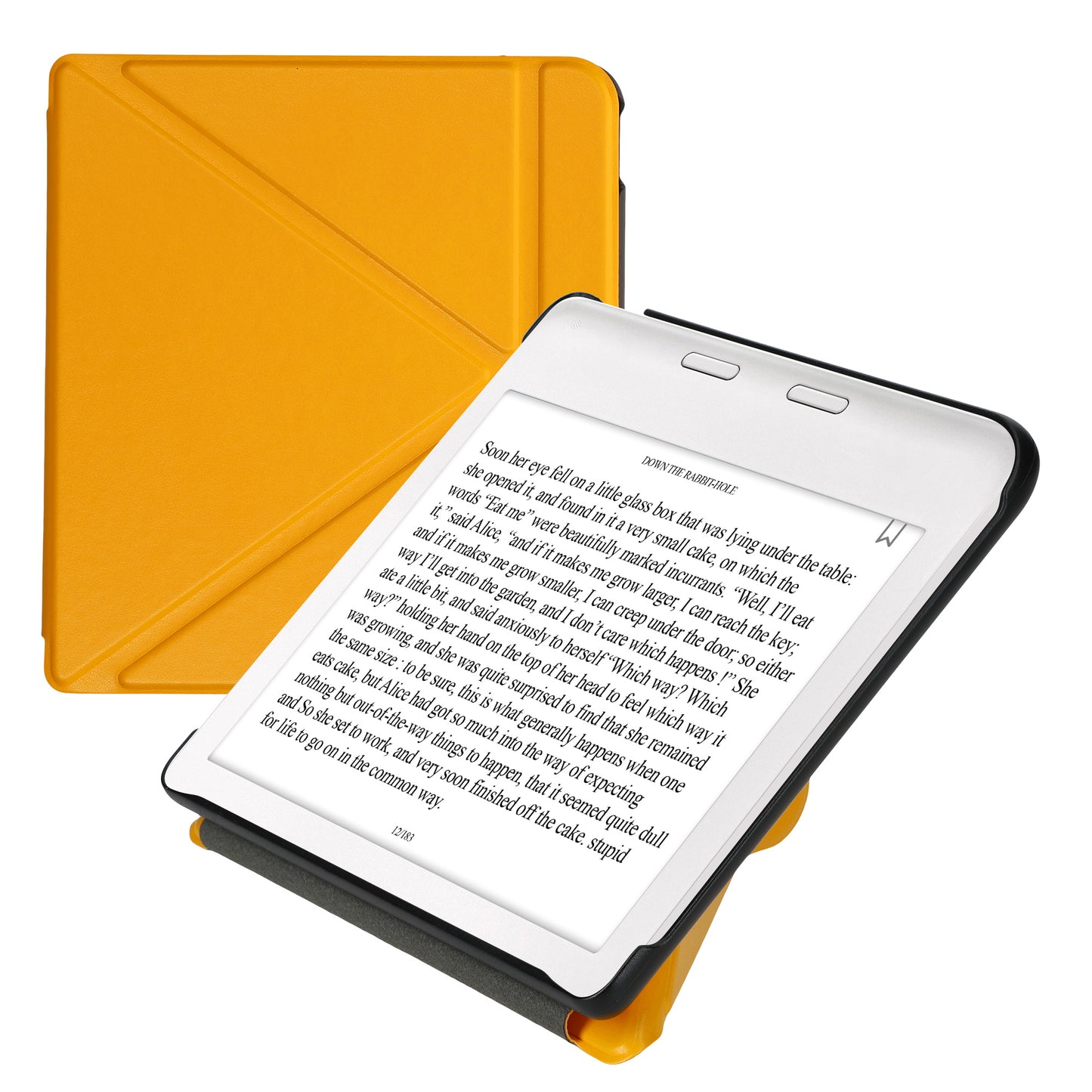 kwmobile Schutzhülle für Kobo Kobo Libra Colour / Tolino Vision Color Hülle - Kunstleder Case - eReader Klapphülle mit Auto Sleep Funktion - Cover mit Ständer - Strahlend Gelb Strahlend Gelb  