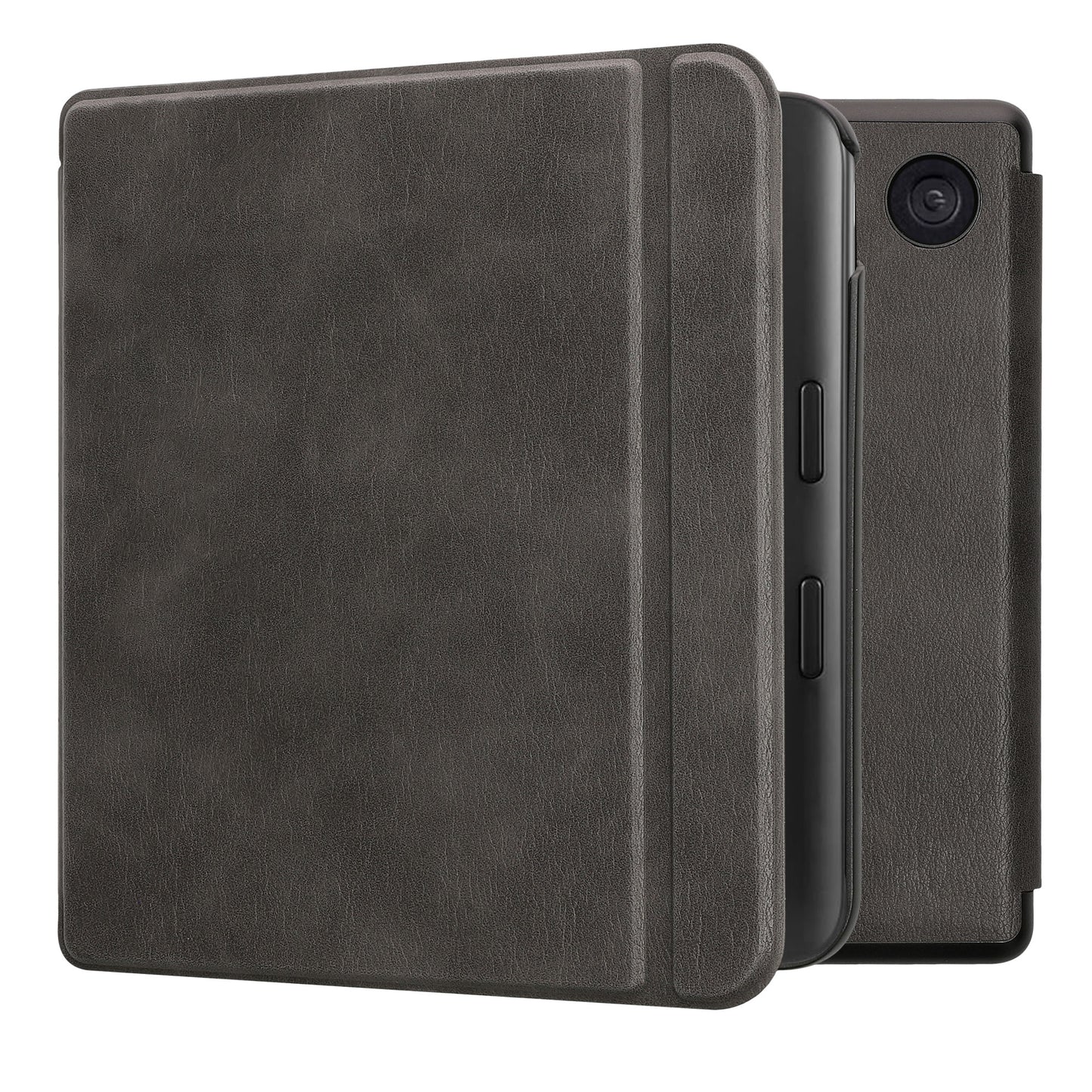 kwmobile Klapphülle kompatibel mit Kobo Kobo Libra Colour / Tolino Vision Color Hülle - eReader Case aus Kunstleder - Cover - Anthrazit Anthrazit  