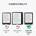 kwmobile Protective Cover for Kobo Clara BW / Clara Colour / Tolino Shine (5) / Shine Color - eReader Case made of Faux Leather with Auto Sleep Function