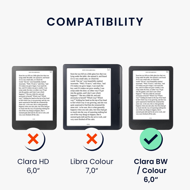 kwmobile Protective Cover for Kobo Clara BW / Clara Colour / Tolino Shine (5) / Shine Color - eReader Case made of Faux Leather with Auto Sleep Function