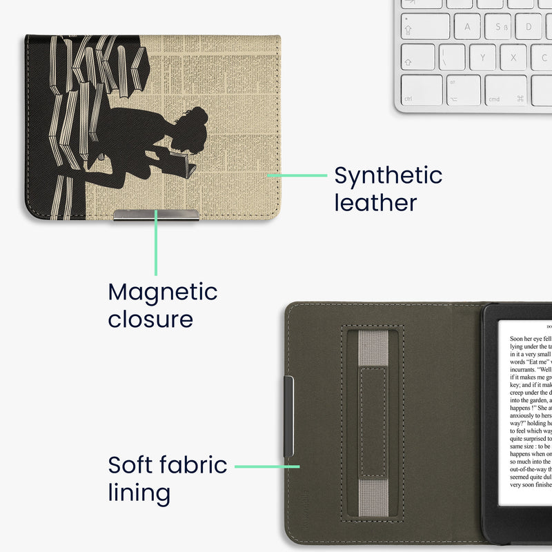 kwmobile Schutzhülle für Kobo Clara BW / Clara Colour / Tolino Shine (5) / Shine Color Hülle - eReader Flip Case