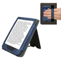 kwmobile Hülle kompatibel mit Kobo Clara BW / Clara Colour / Tolino Shine (5) / Shine Color Hülle - Flip Case mit Handschlaufe - Kunstleder Cover - Dunkelblau Dunkelgrau Dunkelblau  