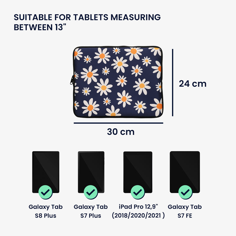 kwmobile Tablet Hülle kompatibel mit 13" Tablet - Universal Tasche Cover Case - Schutzhülle Sleeve in Hellbraun Grau Viele Hunde