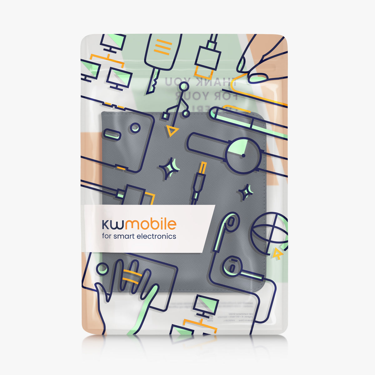 Flip case for e-reader with hand strap