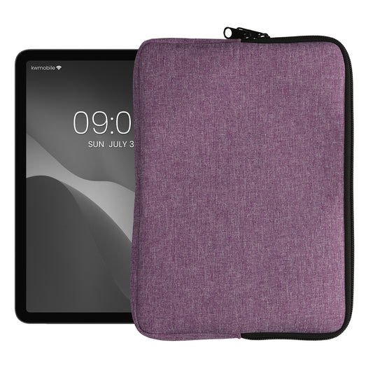 kwmobile Schutzhülle aus Stoff kompatibel mit 9,7"-11" Tablet Hülle - Stoffhülle für Tablet mit Reißverschluss - Lavendel Lavendel  
