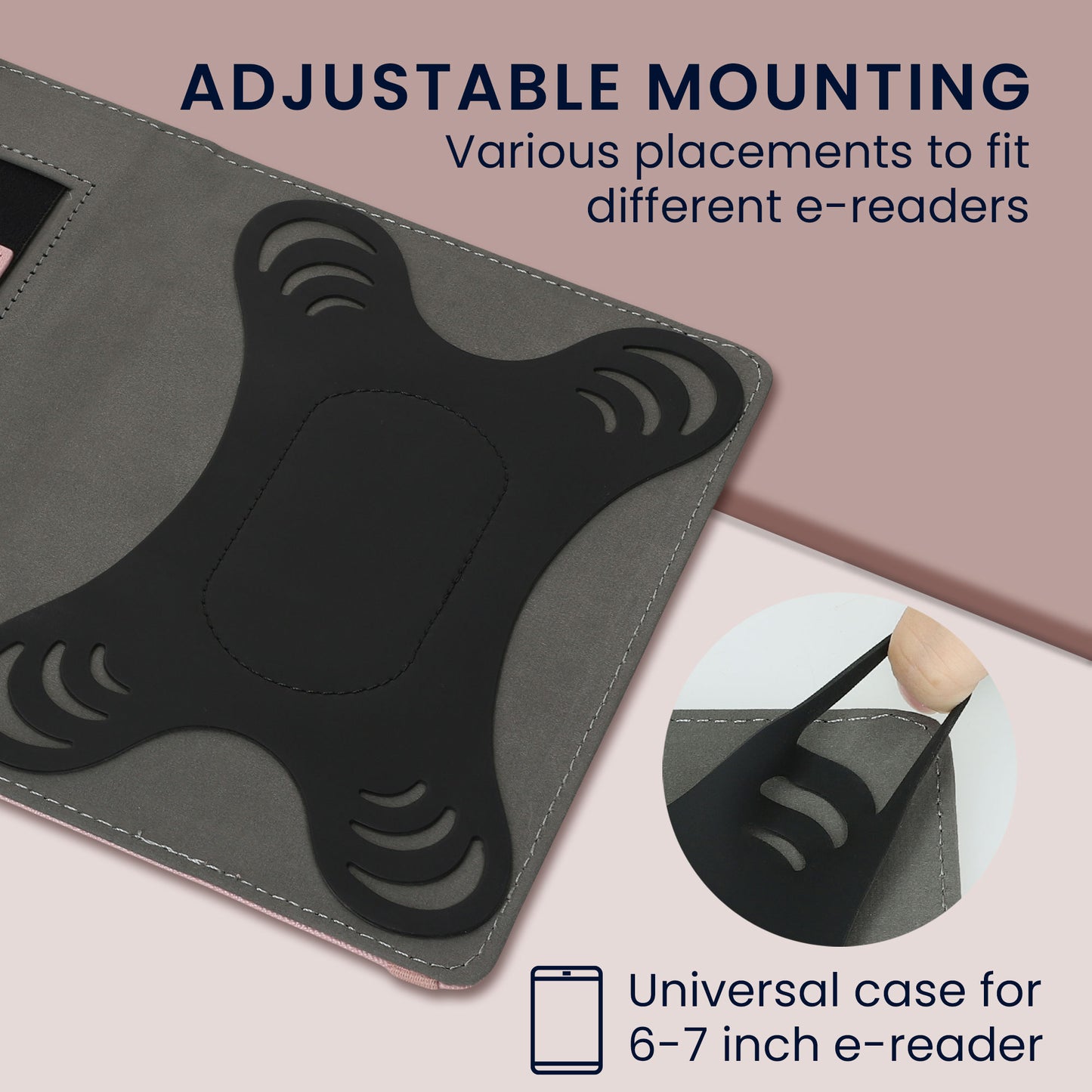 kwmobile Flip Hülle kompatibel mit 6-7" eReader e-Reader - Case mit Handschlaufe und Ständer - Cover 13x18.7cm cm