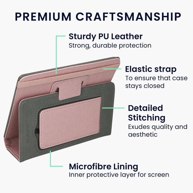 kwmobile Flip Hülle kompatibel mit 6-7" eReader e-Reader - Case mit Handschlaufe und Ständer - Cover 13x18.7cm cm