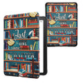 kwmobile Schutzhülle für Amazon Kindle Paperwhite (2024)/Colorsoft Hülle - eReader Flip Case mit Auto Sleep Funktion - Bibliothek Motto mit Mehrfarbig Mehrfarbig  [dsg01]