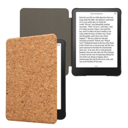 kwmobile Hülle kompatibel mit Amazon Kindle Paperwhite (2024)/Colorsoft - Kork eReader Schutzhülle Cover Case - Hellbraun Hellbraun  