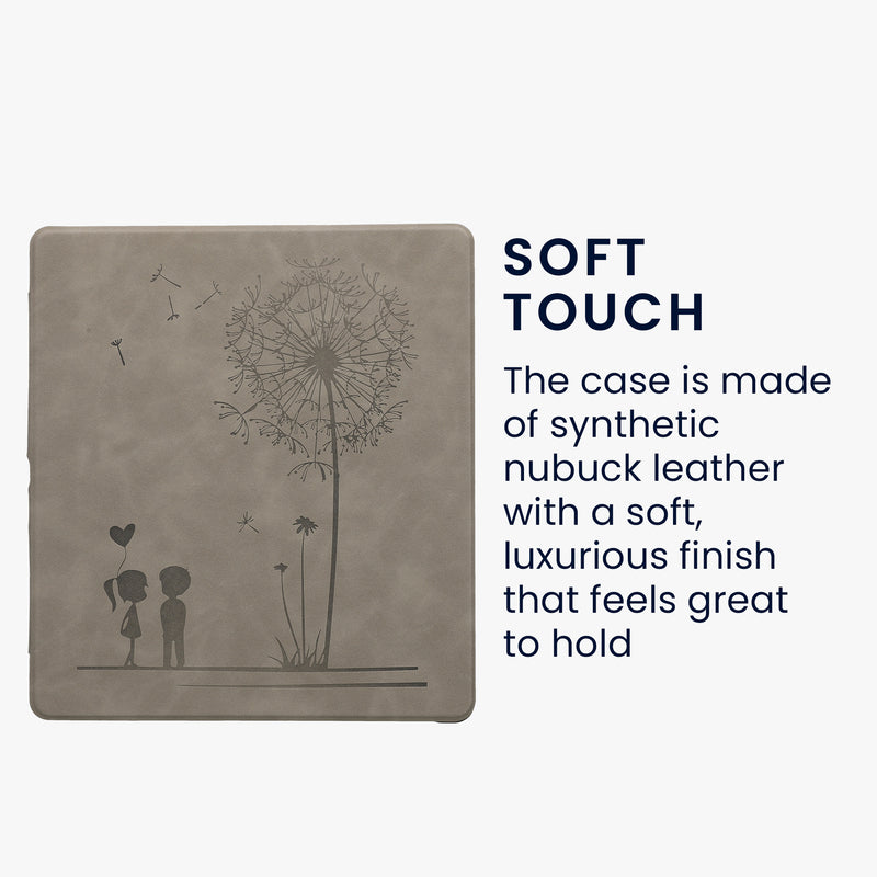 kwmobile Case for Amazon Kindle Scribe (2024) - eReader Cover Made of Faux Leather with Auto Sleep Function - Dandelion Love
