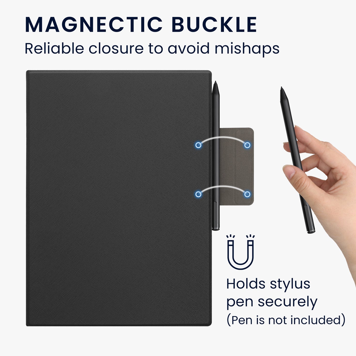 kwmobile Hülle kompatibel mit Remarkable Paper Pro Case - Magnetischer Verschluss - Cover mit integriertem Stifthalter - Kunstleder Tasche