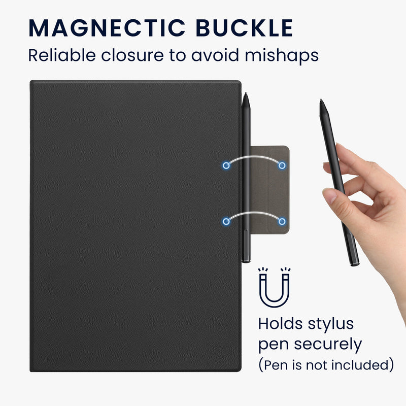 kwmobile Hülle kompatibel mit Remarkable Paper Pro Case - Magnetischer Verschluss - Cover mit integriertem Stifthalter - Kunstleder Tasche