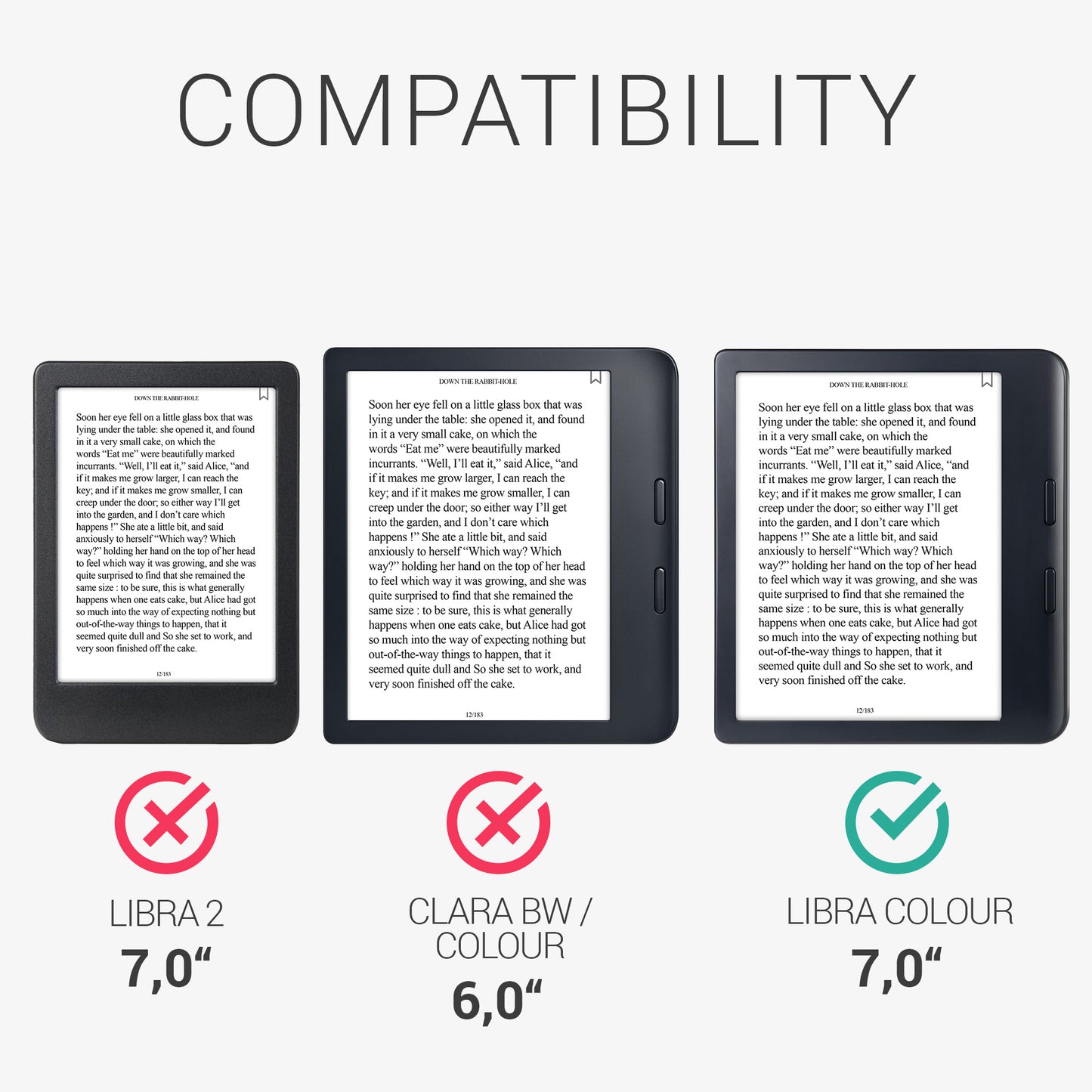 kwmobile Case compatible with Kobo Libra Colour / Tolino Vision Color eReader Protective Cover Case