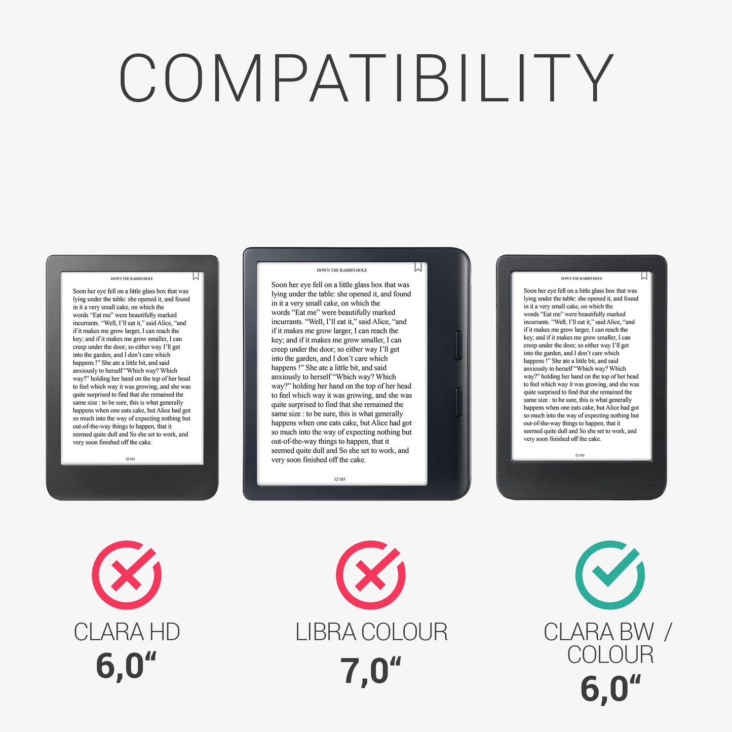 kwmobile Case compatible with Kobo Clara BW / Clara Colour / Tolino Shine (5) / Shine Color eReader Protective Cover