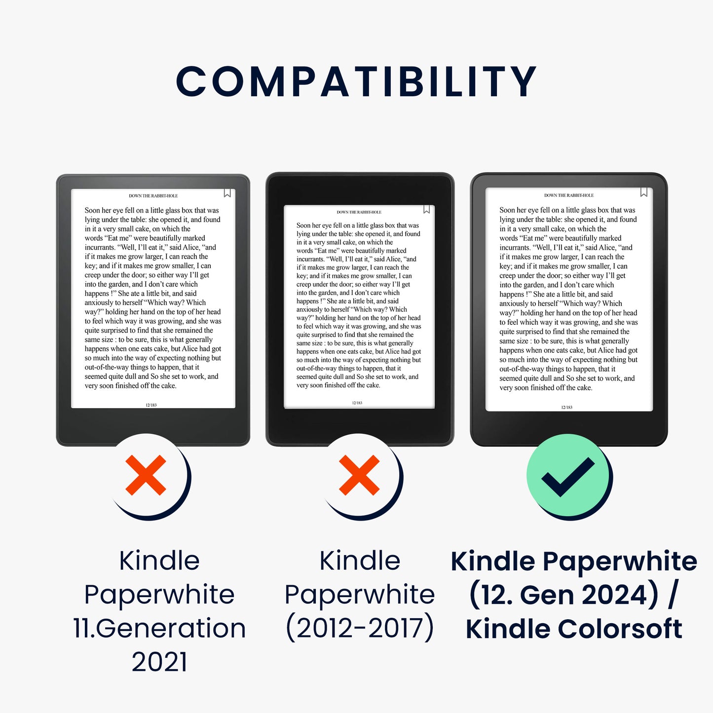 Felt Fabric Cover compatible with Amazon Kindle Paperwhite (2024)/Colorsoft