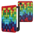 kwmobile Schutzhülle für Kobo Clara BW / Clara Colour / Tolino Shine (5) / Shine Color Hülle - eReader Flip Case mit Auto Sleep Funktion - Regenbogen Würfel mit Mehrfarbig Grün Blau Mehrfarbig  [dsg01]